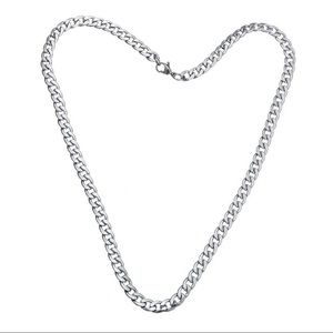 Silver Stainless Steel Curb Chain (Waterproof)